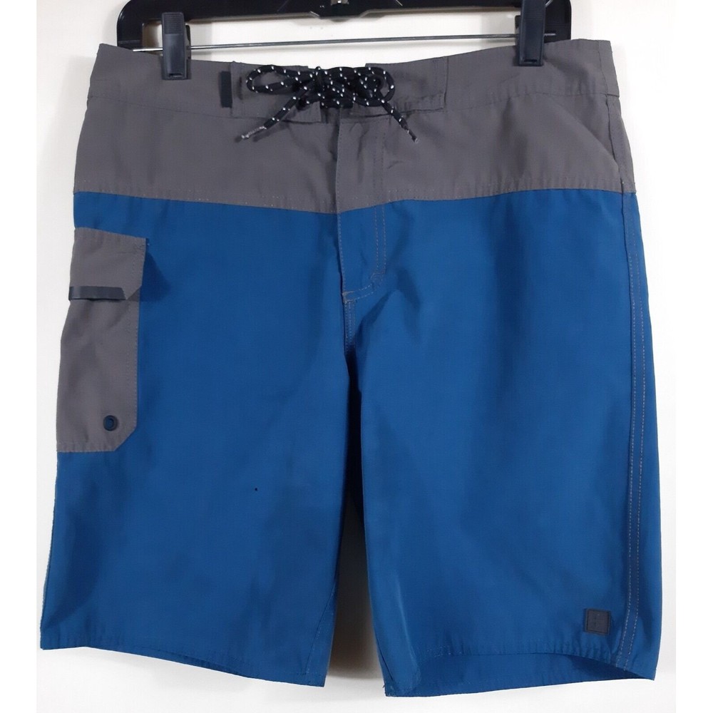 Tavik Modern Beach Culture Blue & Gray Board Shorts Swim Trunks Mens Size 32